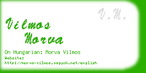 vilmos morva business card